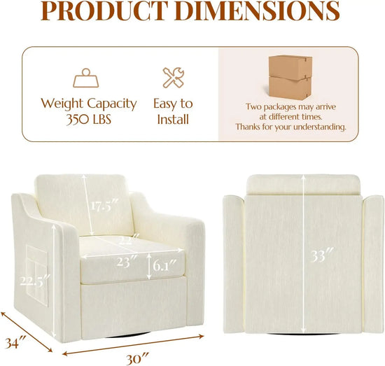 360° Modern Swivel Accent Chair Set of 2