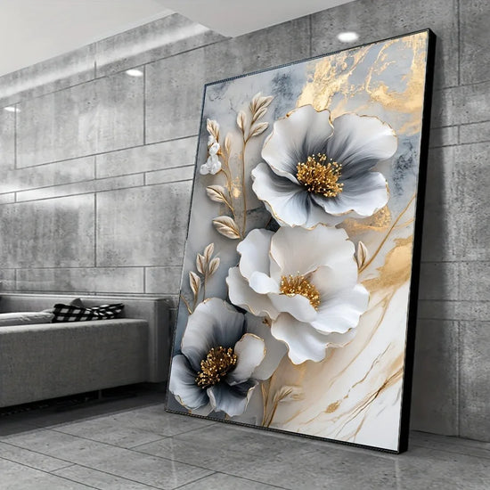 3D Modern Luxury Floral Canvas Mural