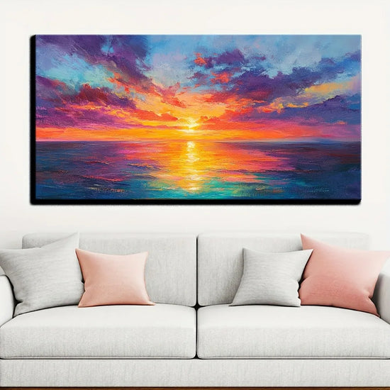 Modern Abstract Seaside Sunset on Canvas