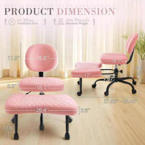 360 Swivel Ergonomic Criss Cross Legged Office Chair with Footrest