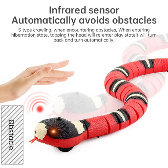 USB Rechargeable Interactive Cat Toy with Smart Sensing, an Automatic Electronic Snake for Kittens&