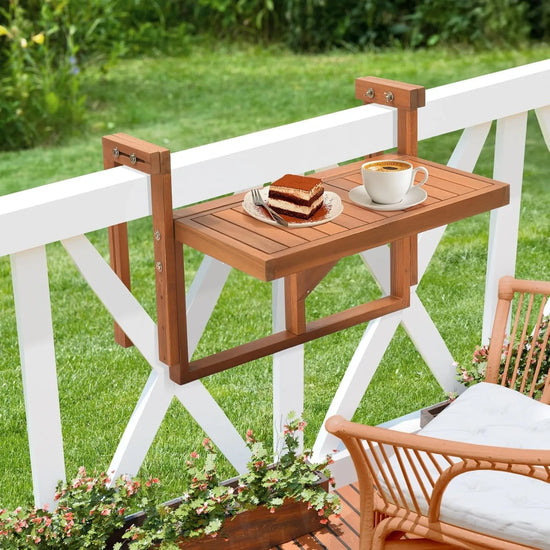 Folding Balcony Hanging Table with Adjustable Height & Width