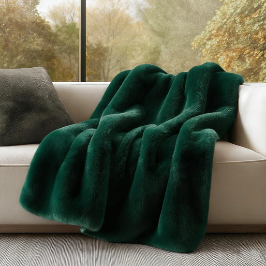 Weighted Warm Fluffy Faux Fur Rabbit Throw