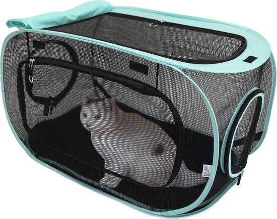 Outdoor Cat Catio Playpen with Washable Bed and Zip Access