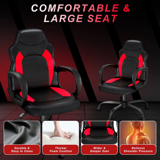 Ergonomic Gaming Swivel Chair with PU Leather