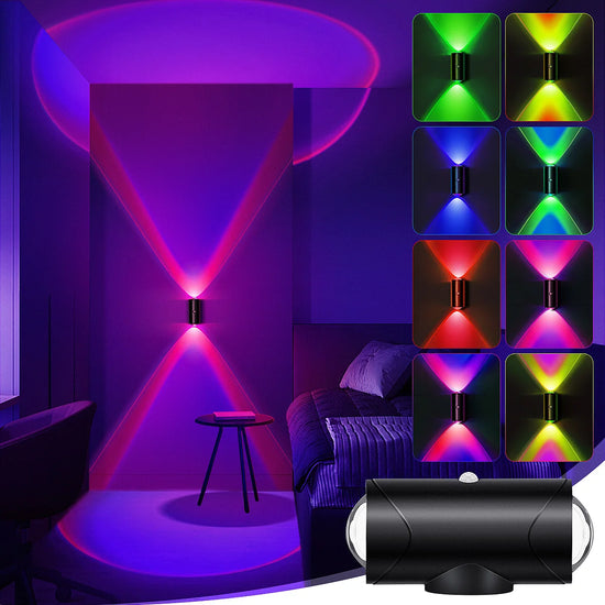 Rechargeable LED Motion Sensor Wall Sconce Lights with 3 Modes and 8 Lighting Colors