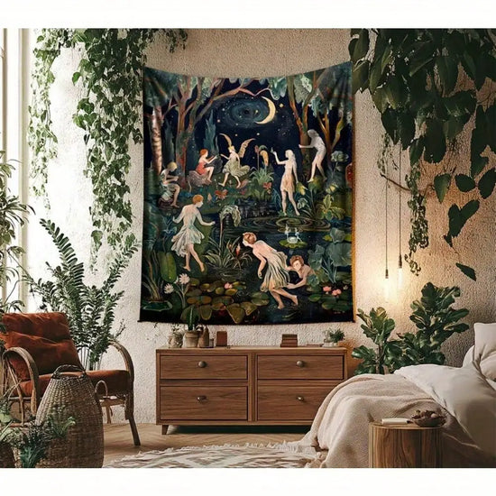 Vintage Forest Fairy Tapestry Wall Hanging