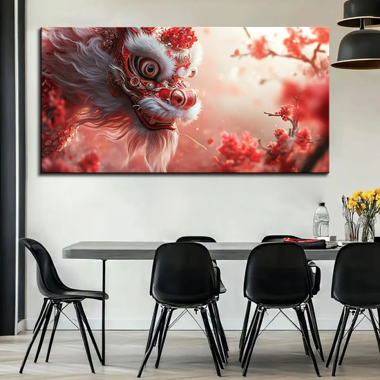 Elegant Dragon Dance Canvas Wall Art