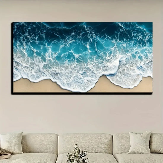 Blue Wave Texture Modern Art Oil Painting