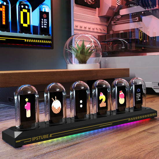 1PC Nixie Tube RGB Retro Digital Clock Light