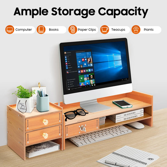 3 Drawers Computer Storage Monitor Stand