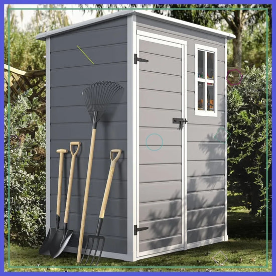 5x3 FT All-Weather Resin Outdoor Storage Shed with Floor