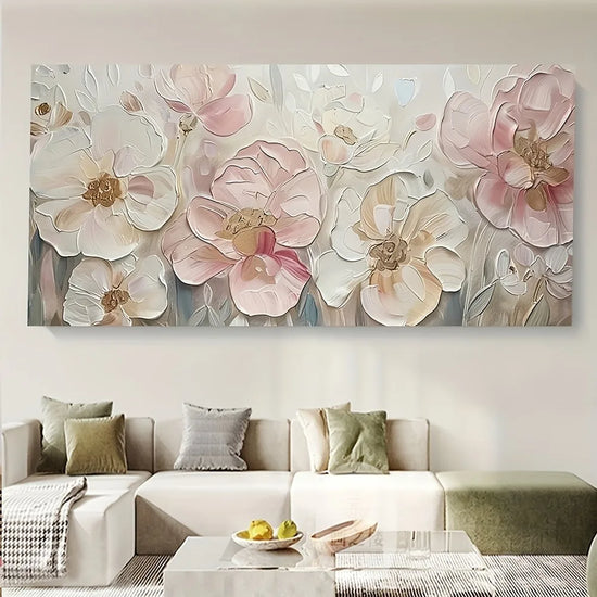 Elegant Abstract Pink Floral Canvas Art