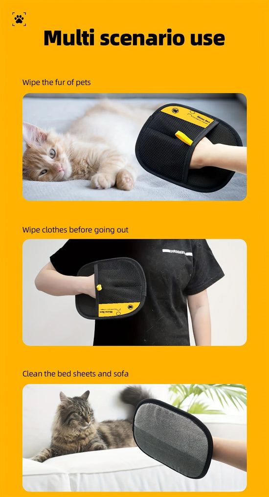 2-Piece Double-Sided Pet Hair Removal Gloves