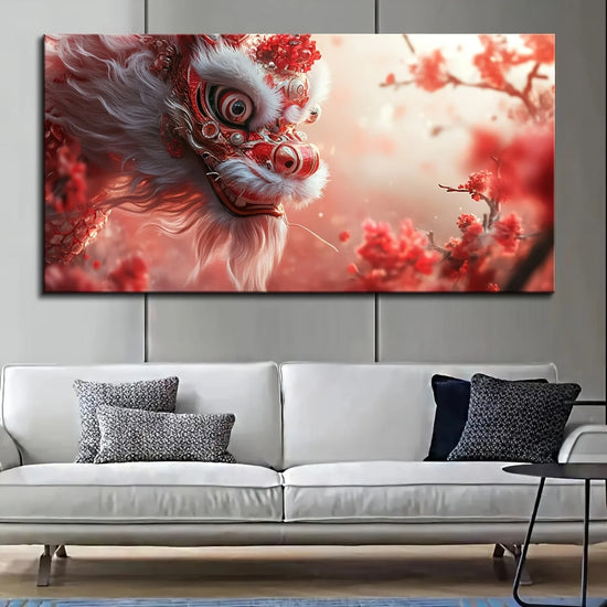 Elegant Dragon Dance Canvas Wall Art