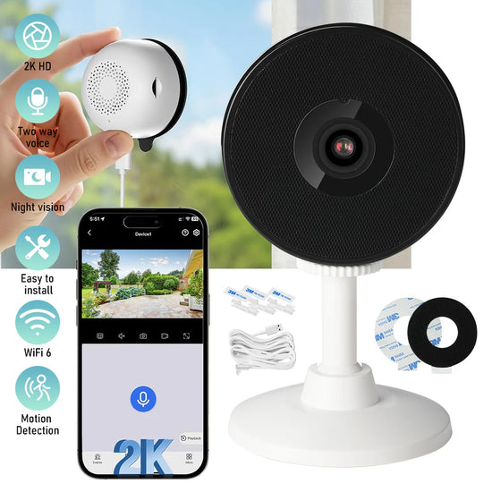 Wireless Window Indoor Surveillance Camera with Two Way Audio, Night Vision, Motion Detection