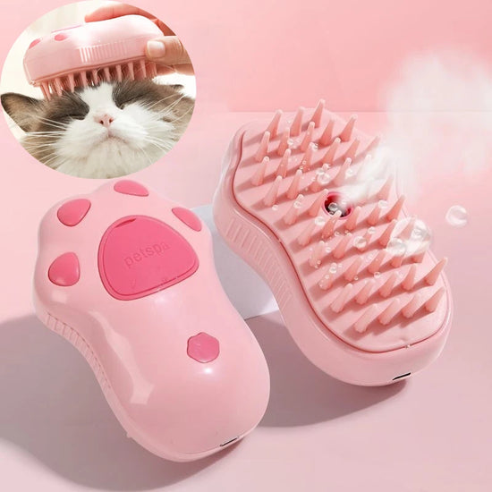 Steam Pet Brush with Water Spray & Gentle Massage