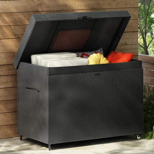 230 Gallon Wheeled Wicker Deck Box