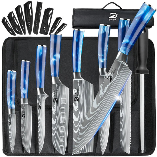 8pc Damascus Stainless Steel Chef Knife Set