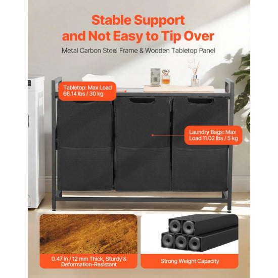 Large Laundry Sorter Hamper with Metal Frame