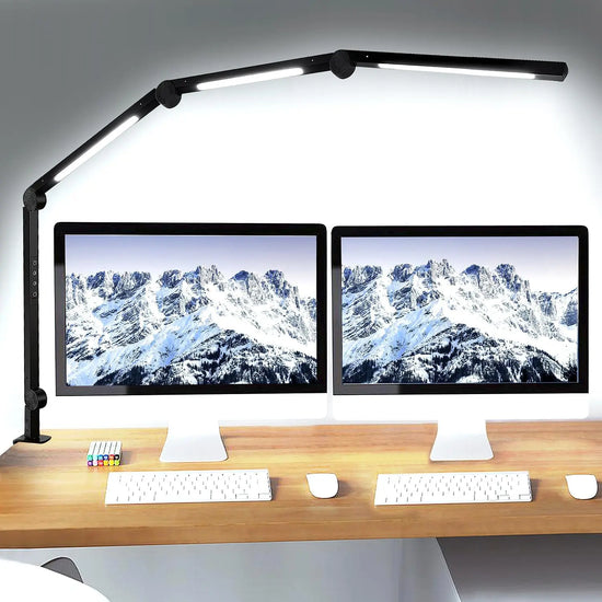 Flexible Swing Arm LED Desk Light wit 4 Color Modes & 5 Brightness