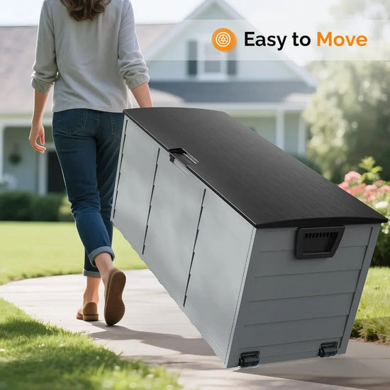 75 Gallon Lockable Waterproof Deck Box with Wheels