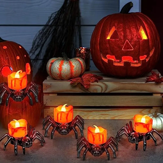 6 PCS Spider Flameless LED Candles