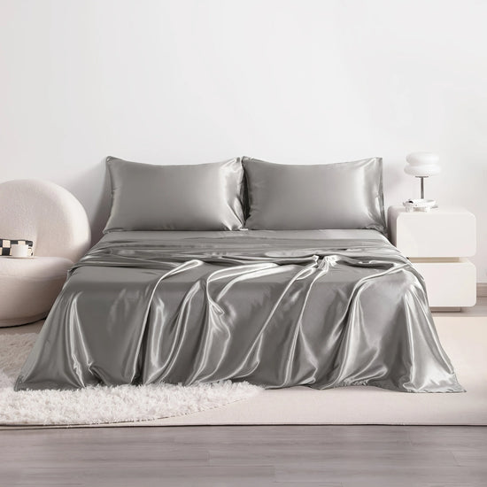 Breathable and Cooling Satin Bed Sheet Set