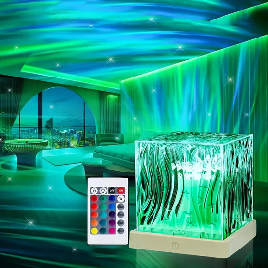 Ocean Wave Aurora Projector Night Light  with 16 Colors and LED Remote