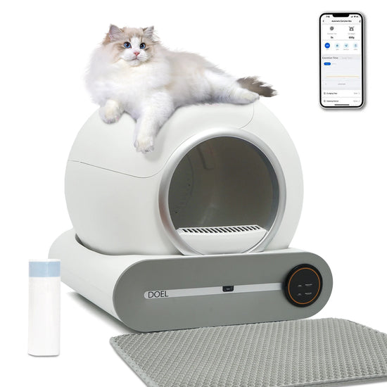Self Cleaning  Automatic Cat Litter Box with Litter Mat and Smart App Control