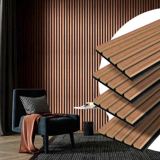 4PCS Wood Slat Acoustic Panels for Stylish Decor and Noise Reduction