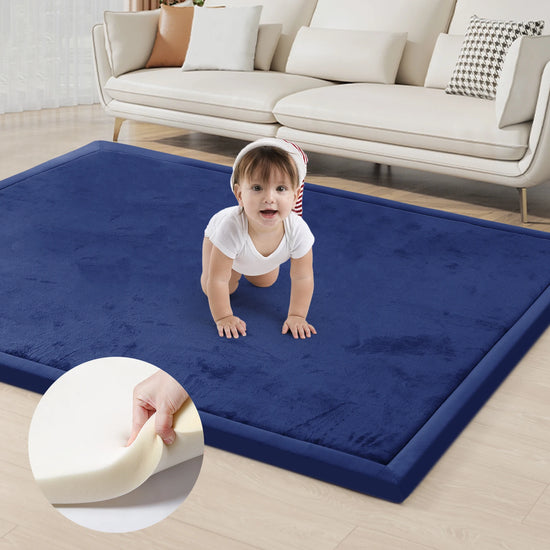 Thick Memory Foam Playpen Mat With Non-slip Bottom