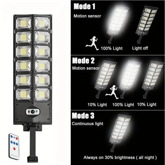 100000LM Ultra Powerful Solar Motion Detective Lamp With Remote Control