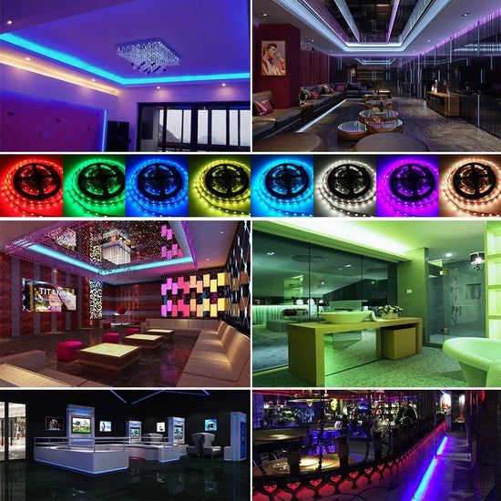 30leds/m 5050 Led Strip 5M LED Strip Light led ribbon 15M 20M 30M rgb led diode tape Bluetooth Controller power adapter