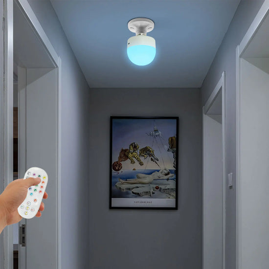 Rechargeable Light Bulb with Remote Control 5W RGB Dimmable Battery-Operated Bulb
