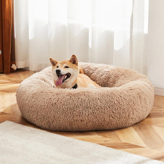 Round Washable Calming Dog Bed
