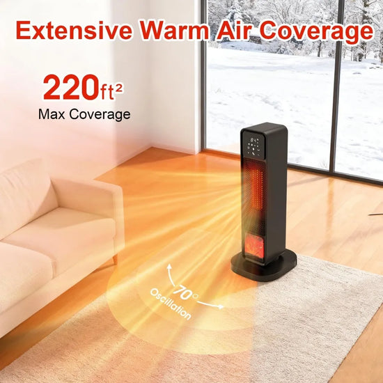 Large Room Heater with 3D Flame Effect and ECO Mode