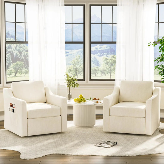 360° Modern Swivel Accent Chair Set of 2