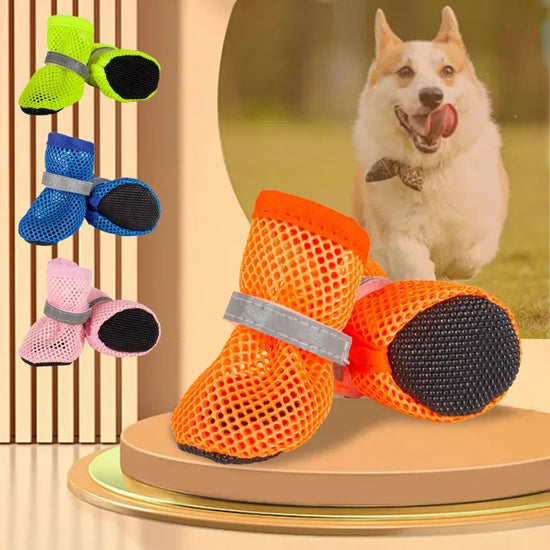 4pc,Non-slip Breathable Wear-resistant Dog Boots