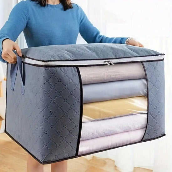 Large Capacity Quilted Storage Bags With Zippers