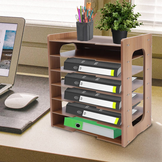 7Tier Wood Office File Organizer