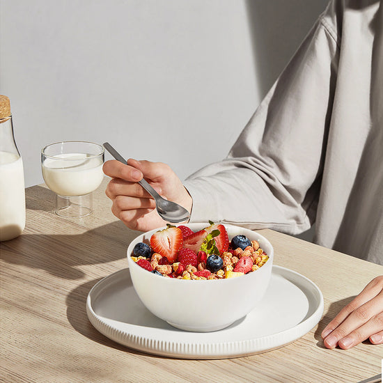 8 Pack Premium White Ceramic Bowls