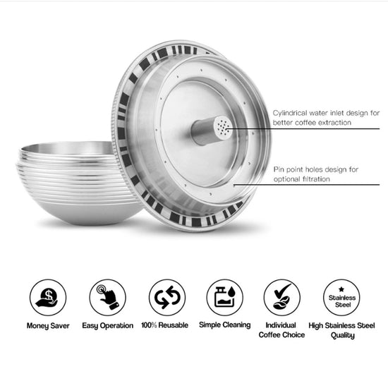 Stainless Steel Reusable capsule for Nespresso vertuo coffee machine