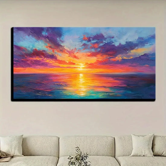 Modern Abstract Seaside Sunset on Canvas