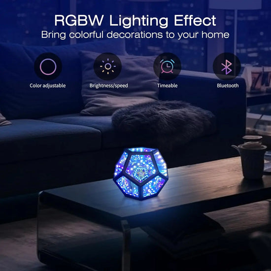 Dodecahedron RGBW LED Color Changing Night Lamp