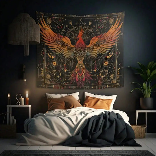 Vintage Ancient Phoenix Background Tapestry