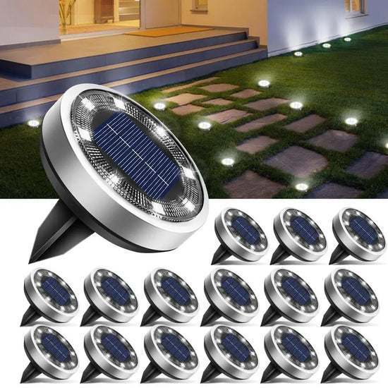 16 Pack 8 LED Solar Ground Lights