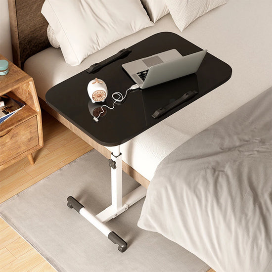 Rolling Bedside Laptop Desk with Tilting Desktop