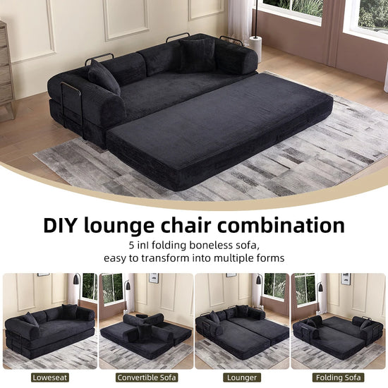80-Inch Folding Frameless Double Sofa