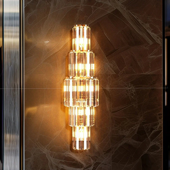 Modern 3-Layer Wall Crystal Sconce Light E14 Led